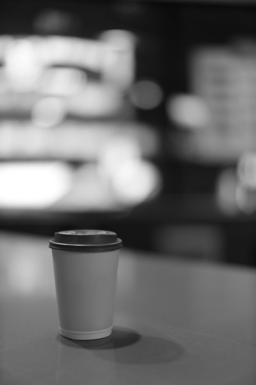 food black and white coffee cup